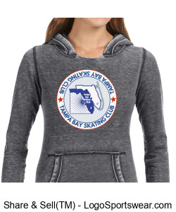 J. America Ladies Vintage Zen Hooded Fleece Design Zoom