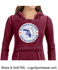 J. America Ladies Vintage Zen Hooded Fleece Design Zoom